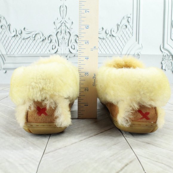 *LL BEAN Suede Shearling Lined Wicked Good Moccasin Slippers 10 Inch - Picture 7 of 9